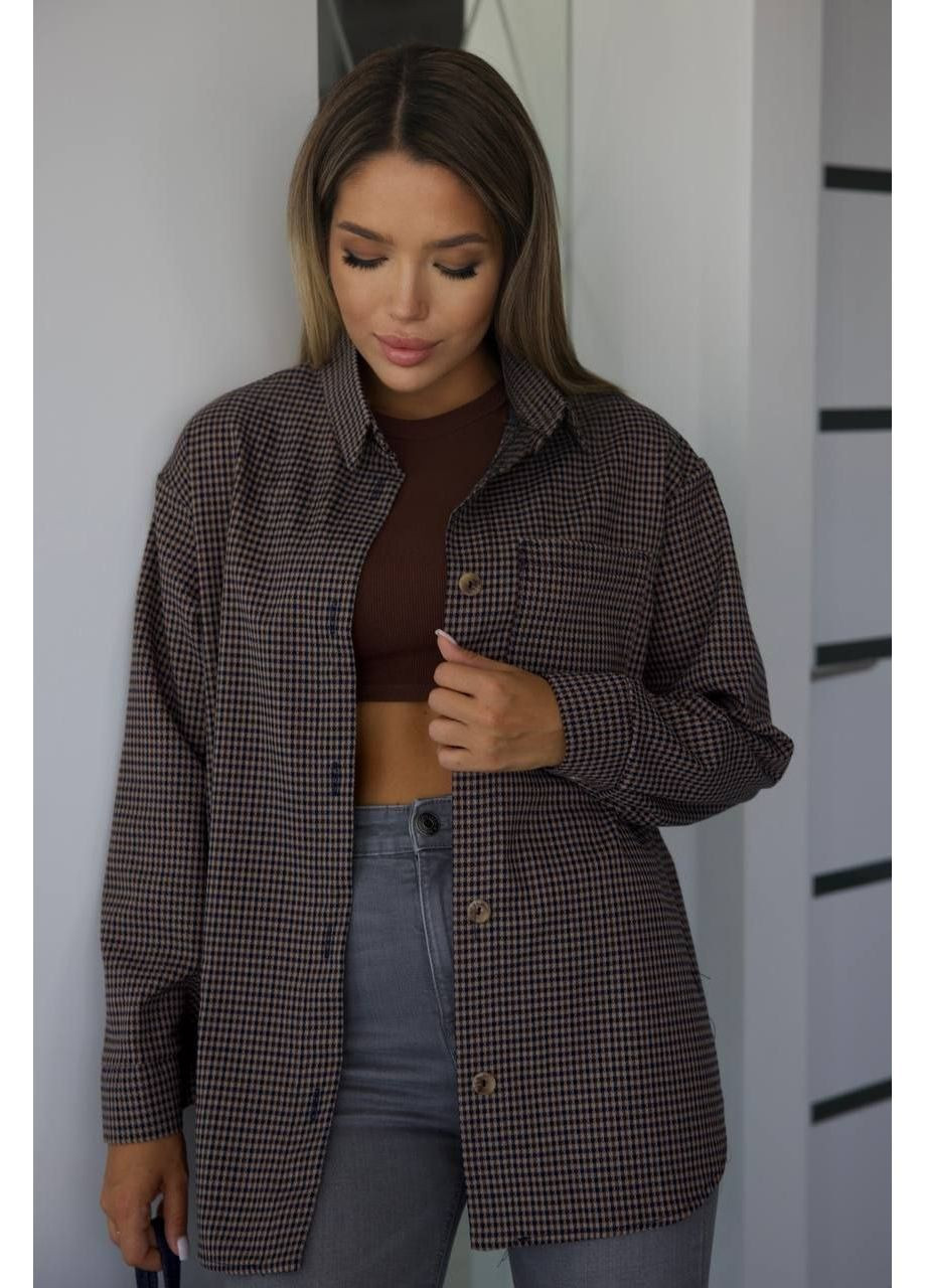 Темно-коричневая рубашка Stylish Touch