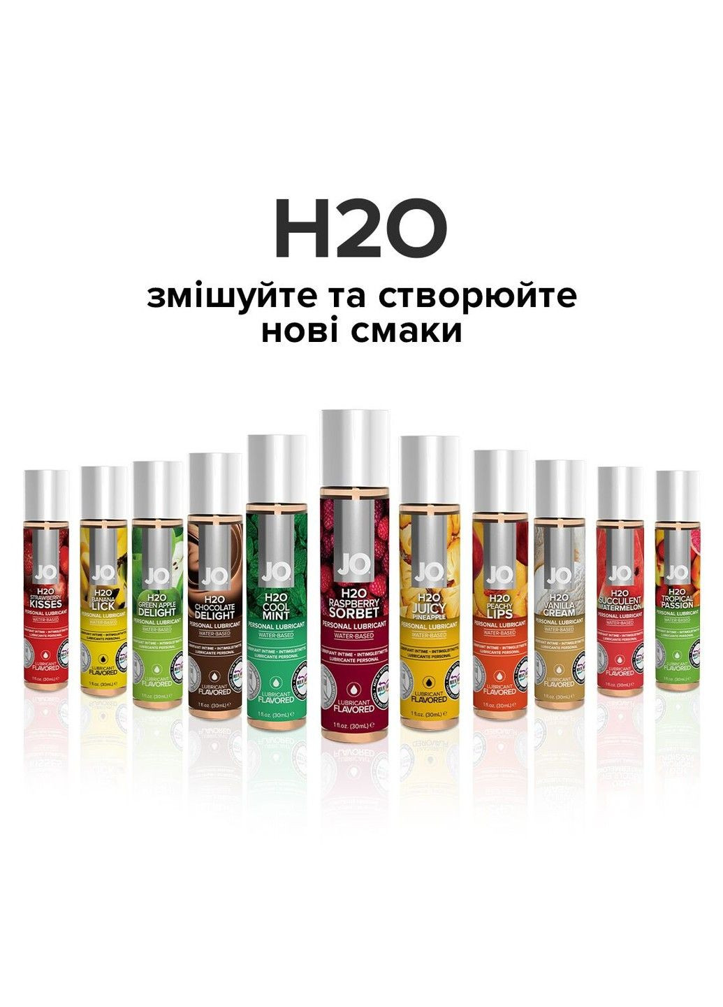Смазка на водной основе H2O — Raspberry Sorbet (30 мл) без сахара, растительный глицерин Jo (334319656)