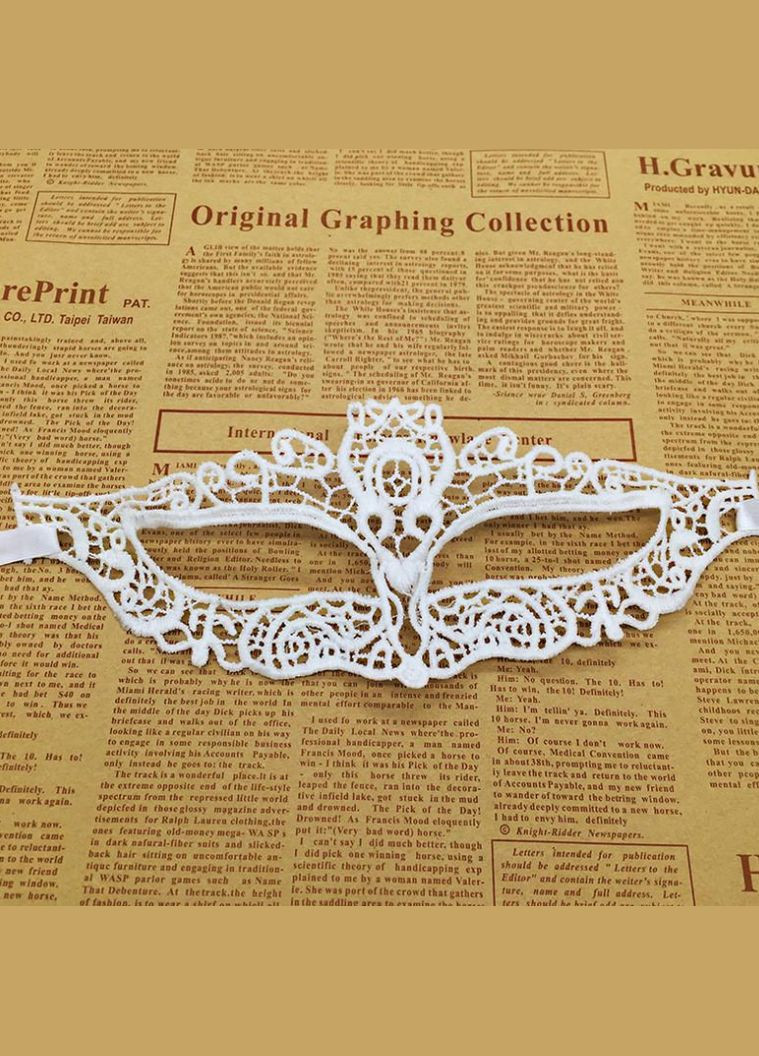 із мережива маскарадна 22 на 8 см білий Jannet Маска (304975992)