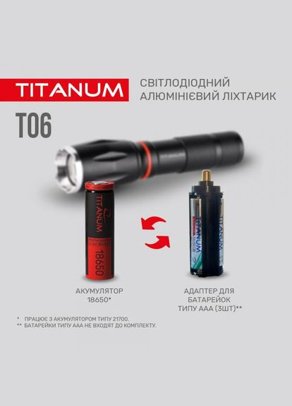 Фонарик ручной TLF-T06 300 Lm 6500 K (27321) Titanum (284107089)