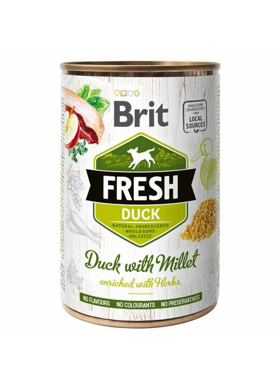 Консерви з качкою і пшоном для собак Duck & Millet - 400 г Brit Fresh (327069218)