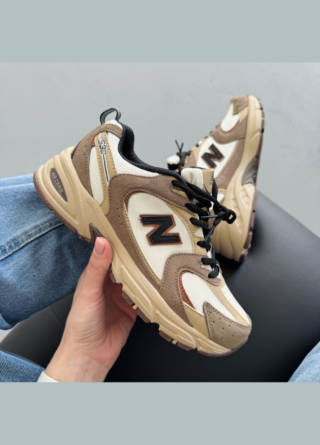 Коричневі Осінні кросівки чоловічі і жіночі new balance 530 brown white | нью баланс 530 коричневі No Brand