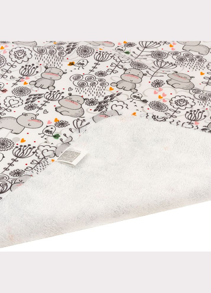 Пеленка непромокаемая Эко Пупс Eco Cotton Бегемотики-птички, 50х70см, белый с серым () Еко Пупс EPG10N-5070-1 (331788040)