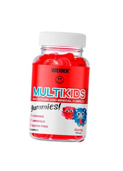 Комплекс Вітамінів для дітей, MultiKids Gummies, 50таб Вишня 36089017, (36089017) Weider (293255905)