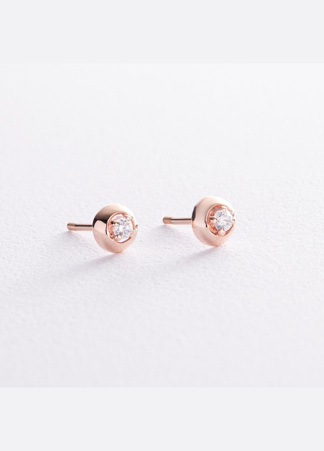 Серьги - пусеты с фианитами (красное золото) с01414 Oniks (264644690)