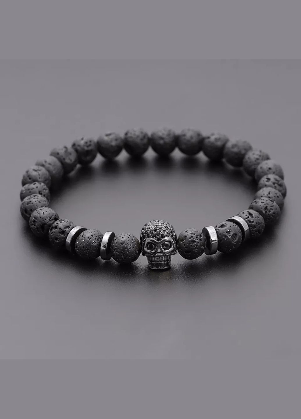 Стильный мужской браслет из натуральных камней Череп No Brand (283295866)