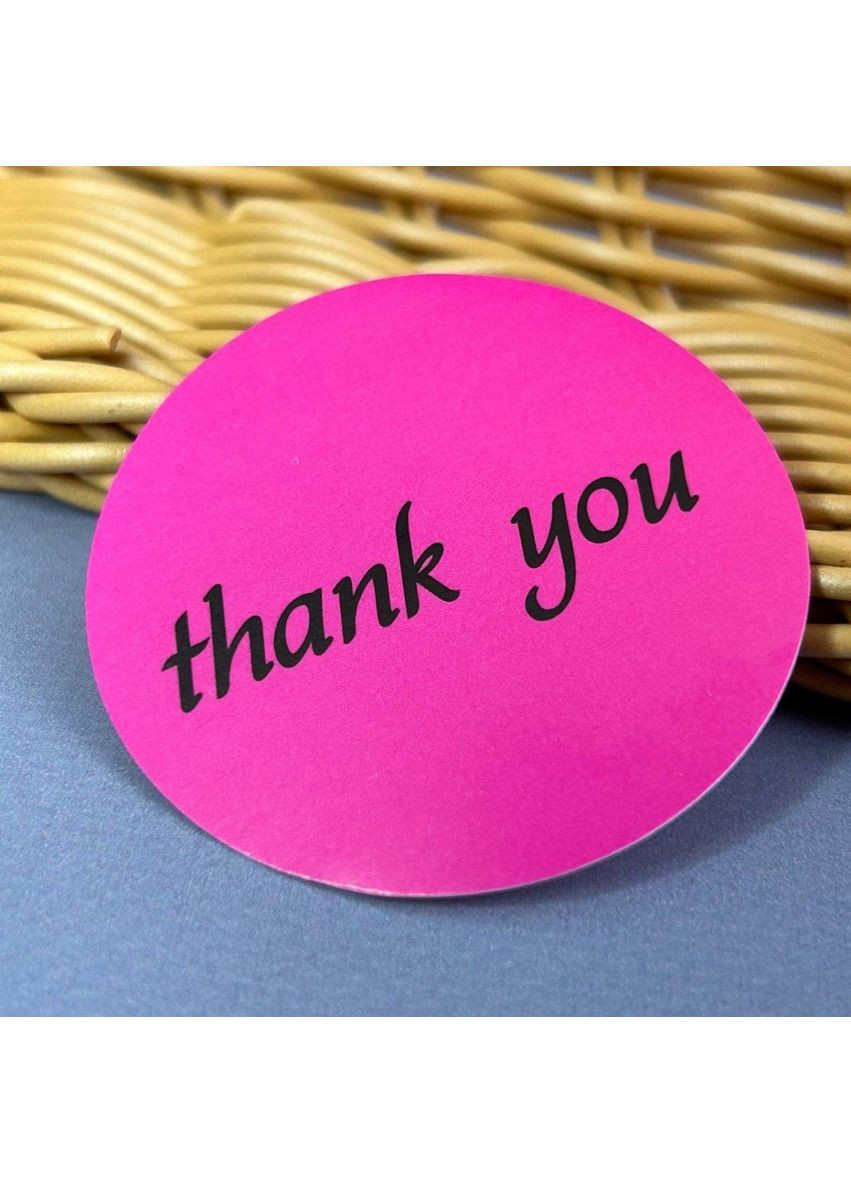 Бирка наклейка Thank you 50 мм – малиновый. Plus-plus (352749133)