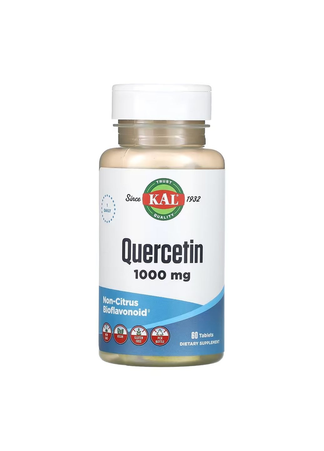 Кверцетин 1000мг для иммунитета 60 таблеток антиоксидантная добавка без цитрусовых KAL (367956085)