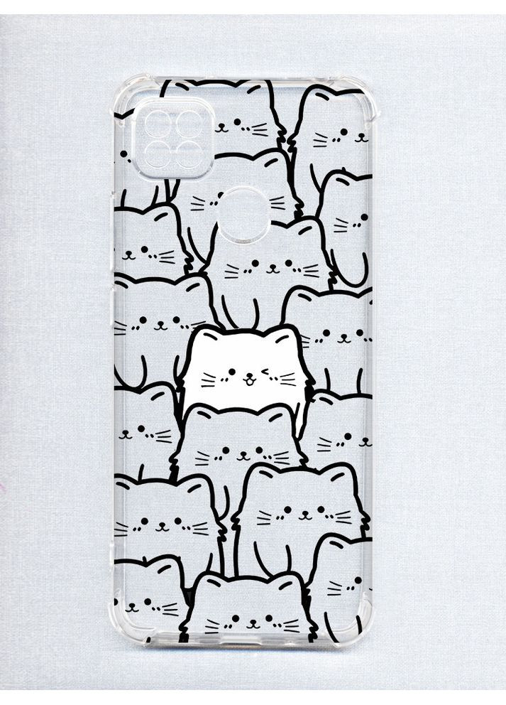 Чехол с утолщёнными углами на Xiaomi Redmi 9C/10A Котики (принт 392) CASE CONTROL (360682472)