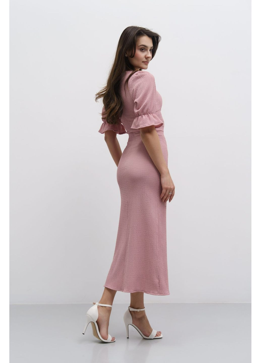 Комбинированное платье 1600622506al розовый Alvo