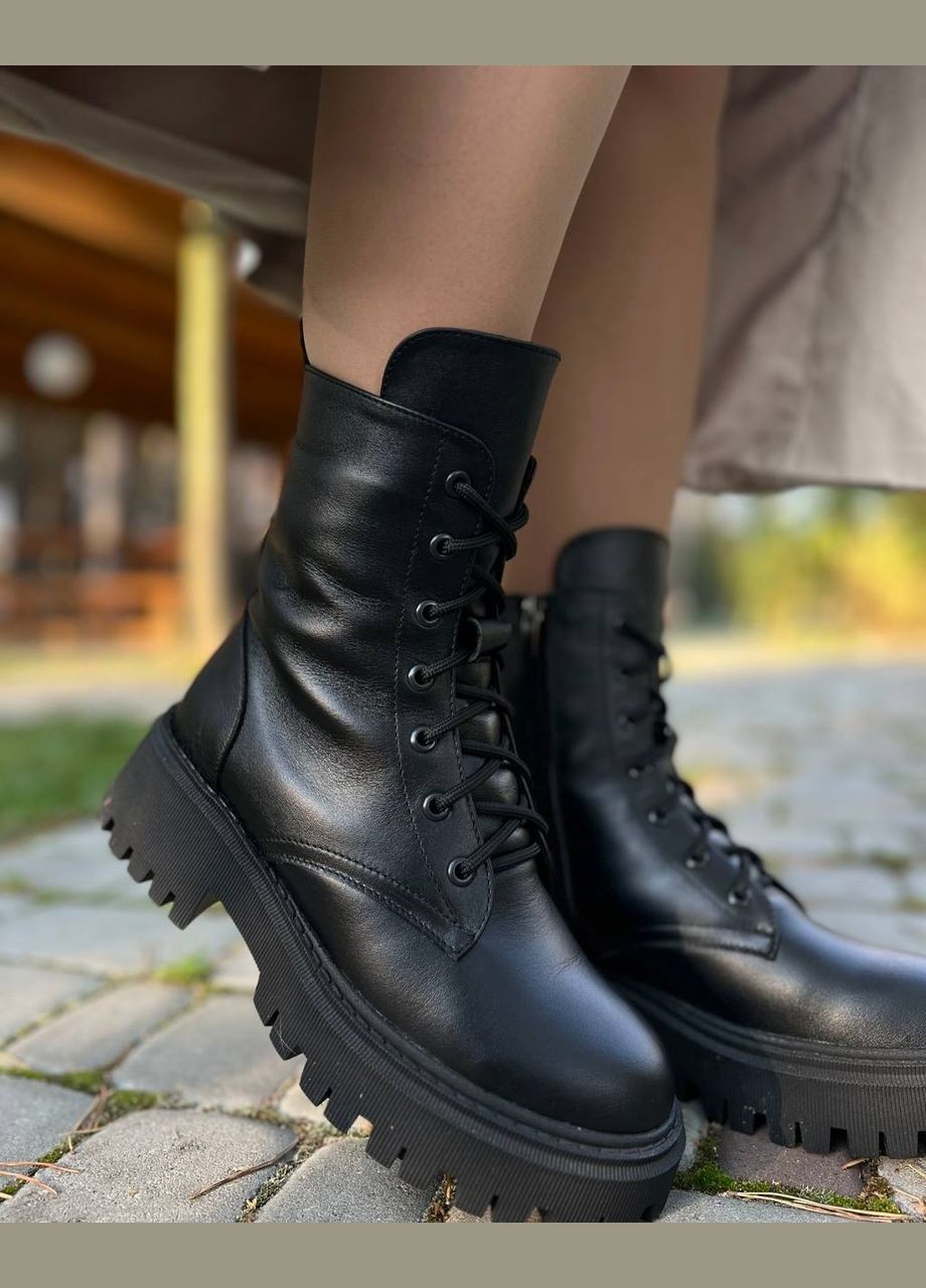 Зимние женские ботинки из натуральной кожи (1795) No Brand