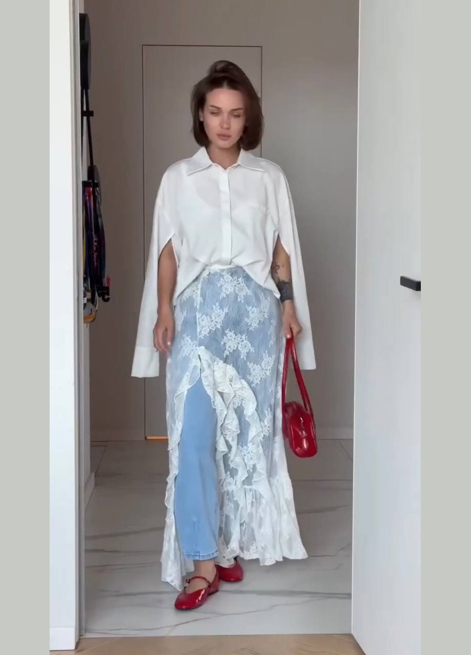 Спідниця з мережива довжини максі Adelante (335813579)