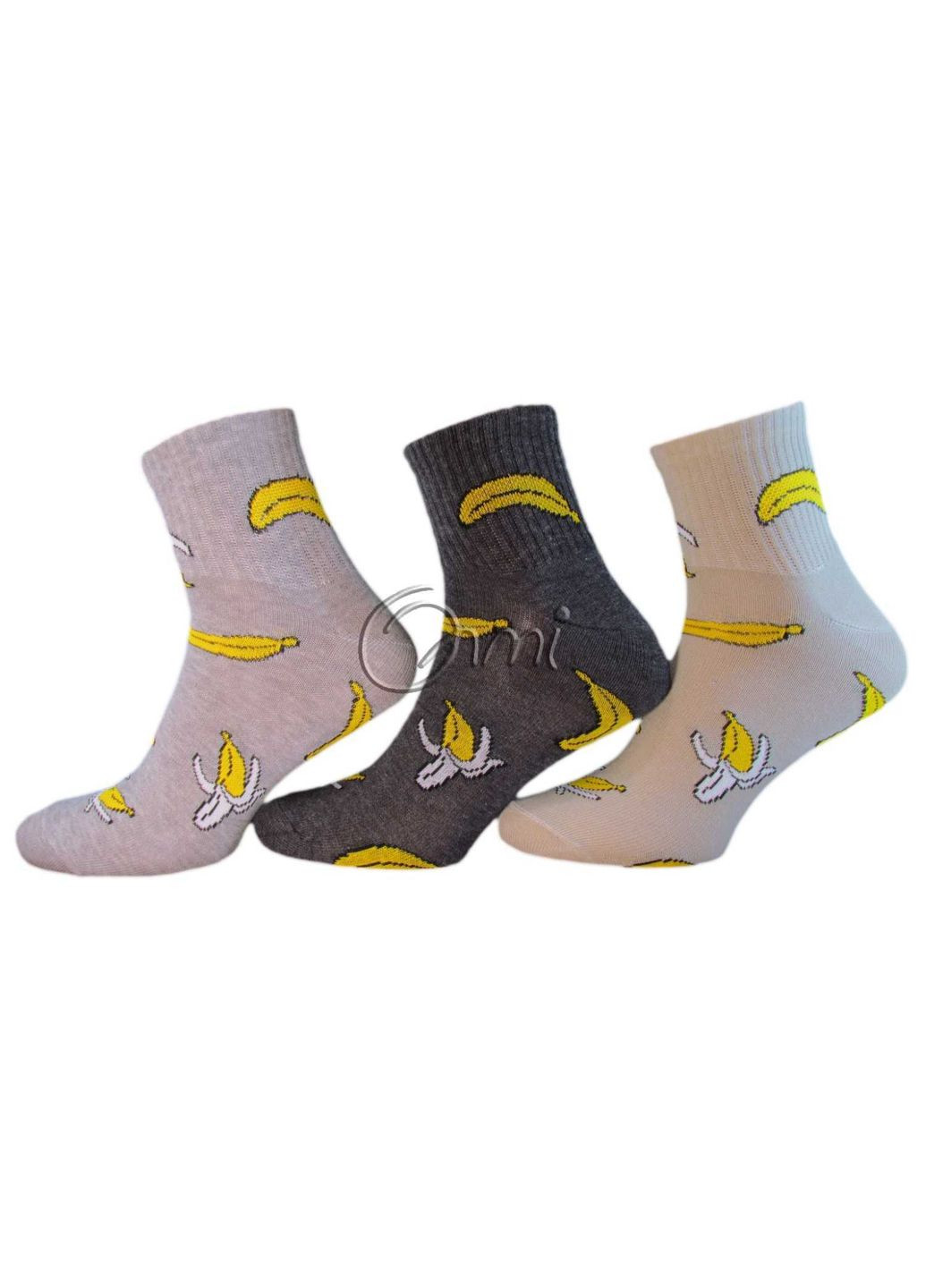 Комбинированные носки женские 3411 039 р.23-25 ассорти бананы резинка Олмі (347640005)
