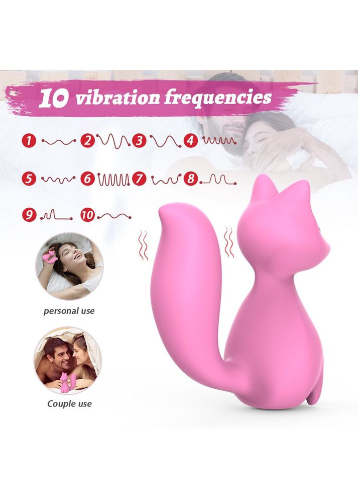 Міні-вібратор кліторальний Doris у формі лисиці світло-рожевий, 10 режимів вібрації Every Night Toys (366890253)