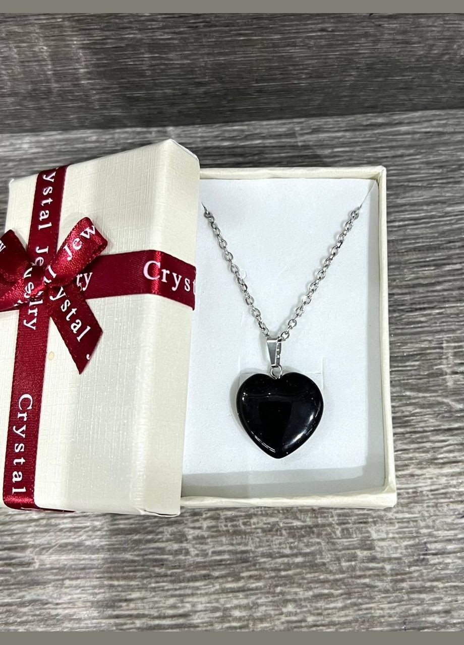 Натуральный камень Авантюрин "Ночи Каира" кулон в форме сердца на цепочке в подарочной коробочке Овен (326807823)