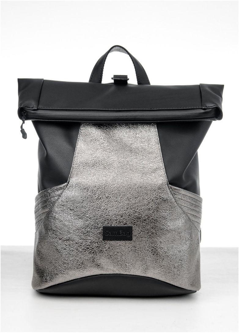 Жіночий рюкзак роллтоп із двома відділеннями та кишенею під ноутбук Білий (5550271841) Sambag (361244653)