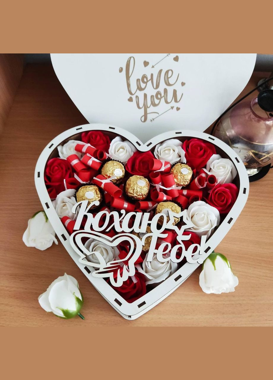Бокс серце з цукерками Ferrero і 101 причиною «Чому я тебе кохаю» (ar58) No Brand (315888822)