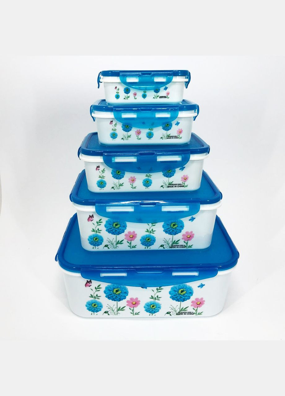 Набір контейнерів UN-1514 5шт. Колір: блакитний Unique (364664853)