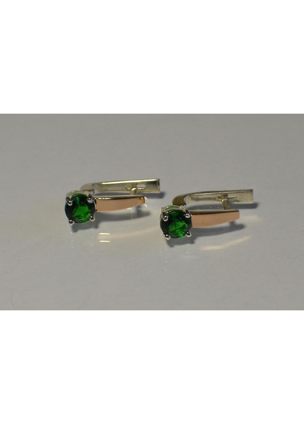 Срібні сережки з пластинами із золота Silver Style (366814073)