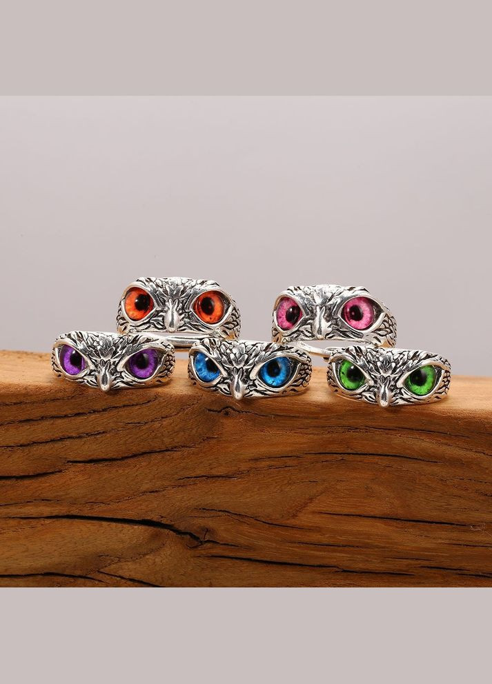 Каблучка у вигляді Сокола або Сови з яскравими синіми очима розмір регульований Fashion Jewelry (289355715)