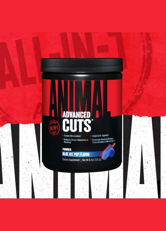 Жироспалювач Animal Cuts Powder, 42 порції для спалювання жиру - Чорничне морозиво Universal Nutrition (322721269)