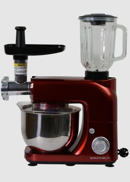 Багатофункціональна домашня кухонна машина комбайн GKM0022R 6 швидкостей 1800Вт Червоний Grunhelm (302310370)