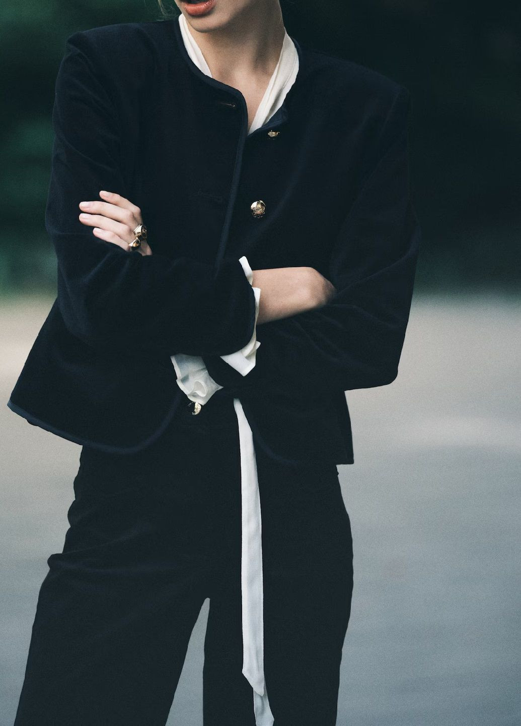 Темно-синий женский жакет H&M однотонный - демисезонный