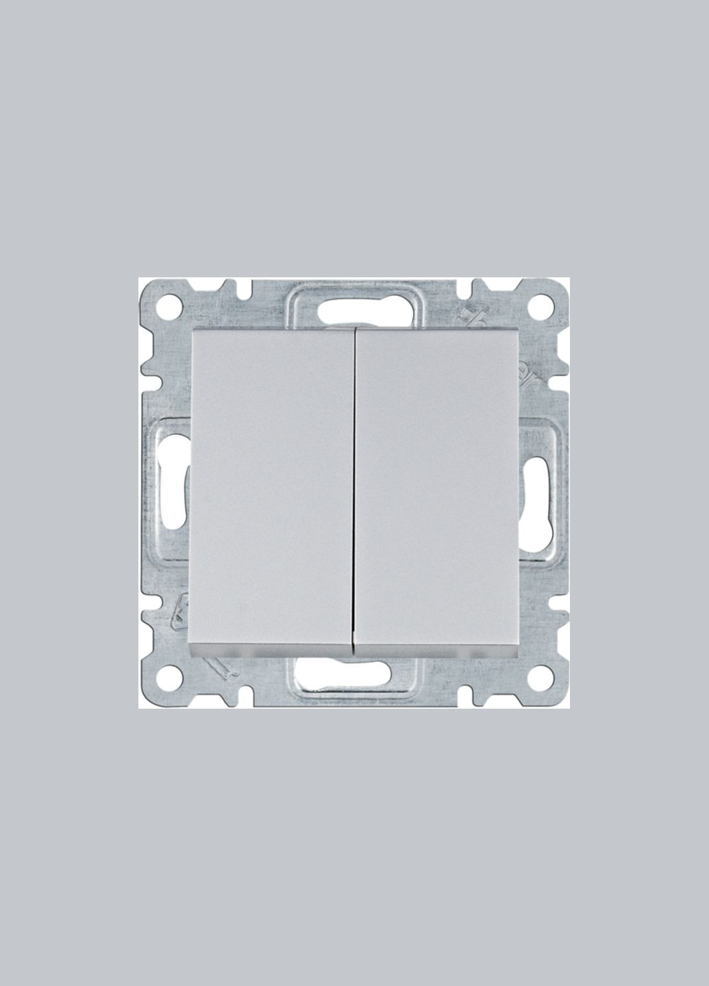 Вимикач 2-клавішний срібний [WL0042] Lumina Hager (344544669)