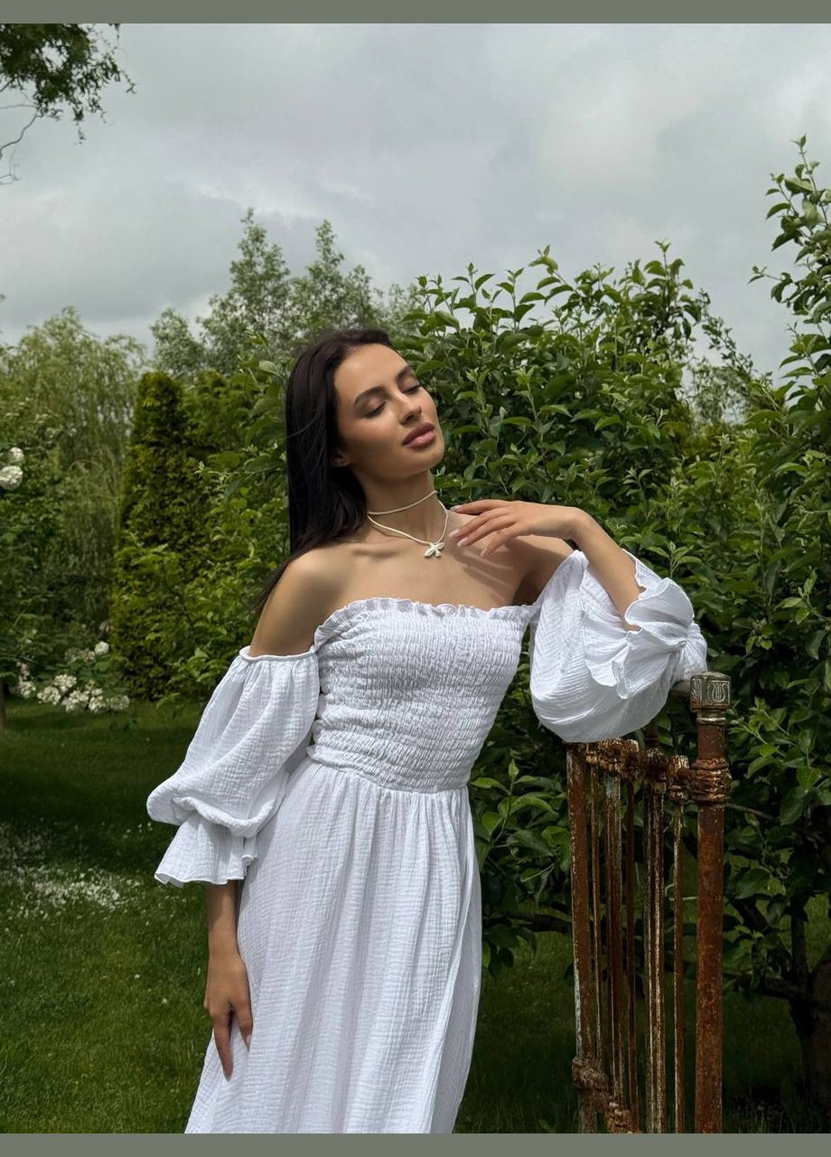 Молочное повседневный, кэжуал, коктейльное, вечернее женское платье Україна