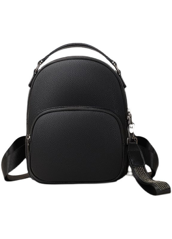 Жіночий рюкзак чорний міський з декором на застібці КиП (270016500)