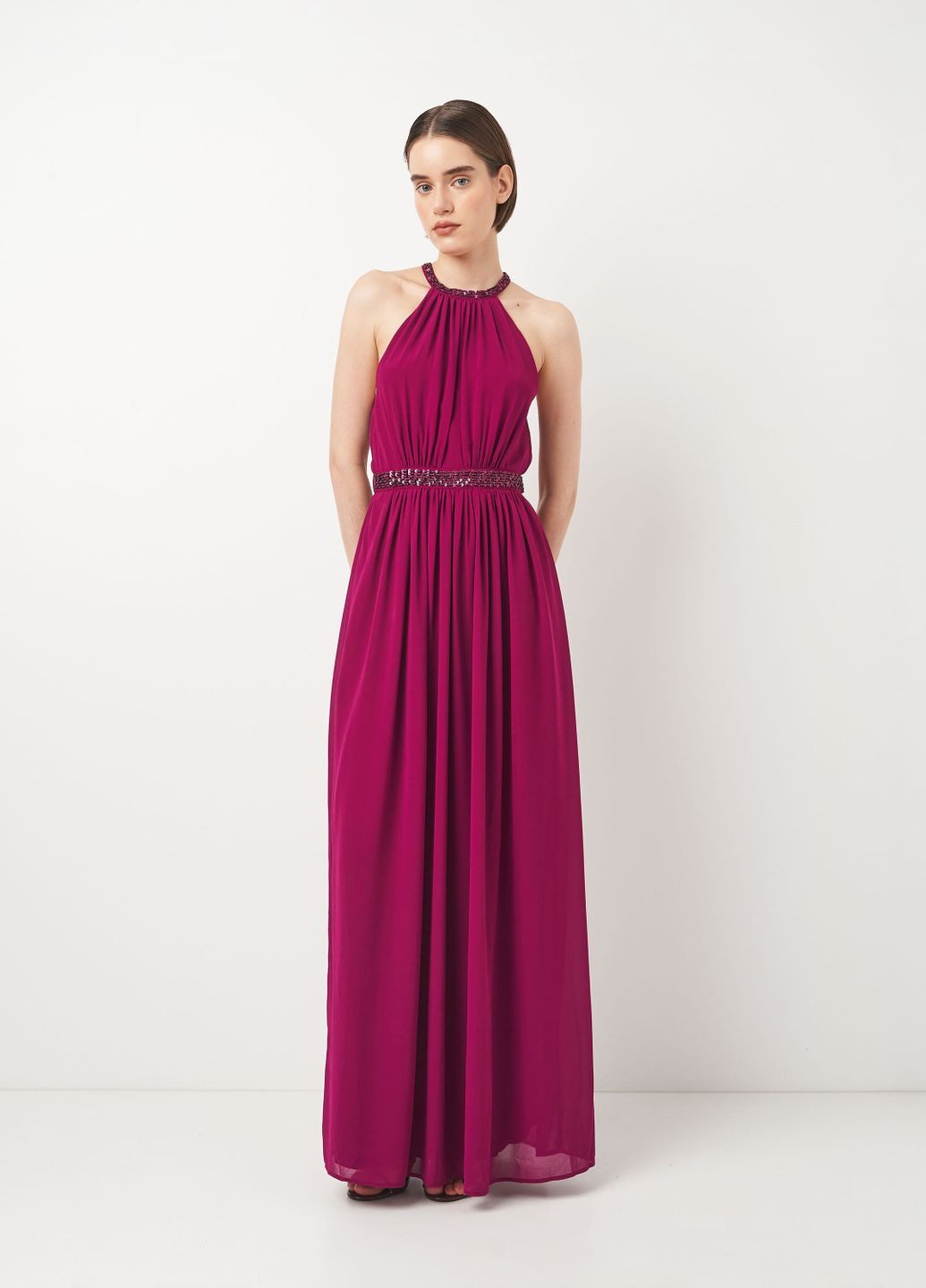 Рожева кежуал сукня максі H&M однотонна