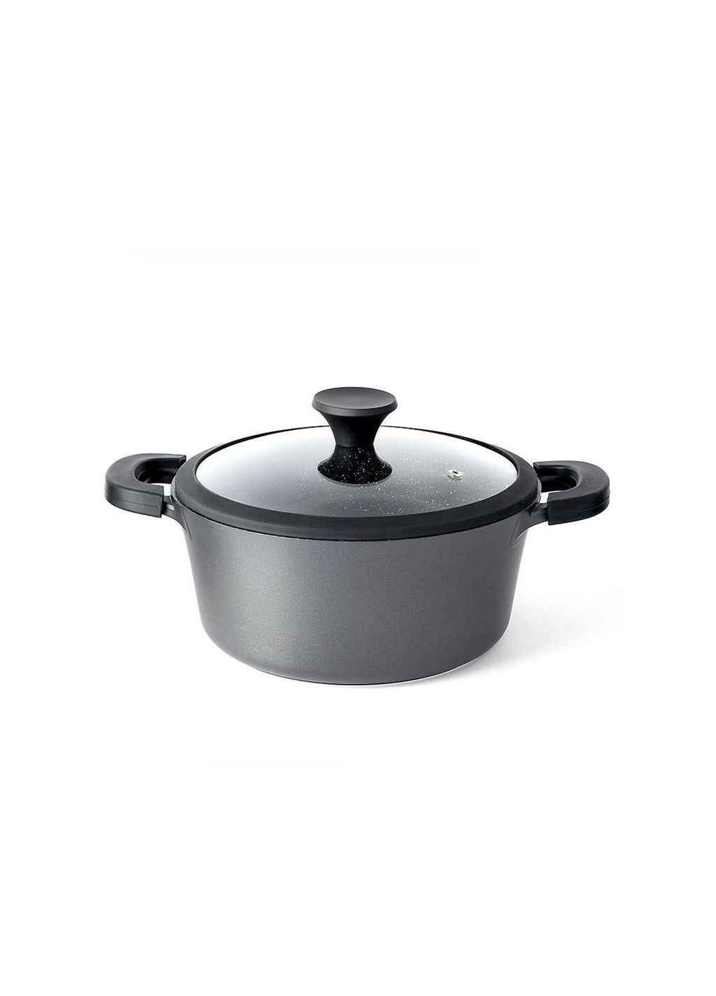 Кастрюля со стеклянной крышкой 4,2л 24см с а/п покрытием, индукционное дно, Классик К401РС ТМ BIOL Биол (304644719)