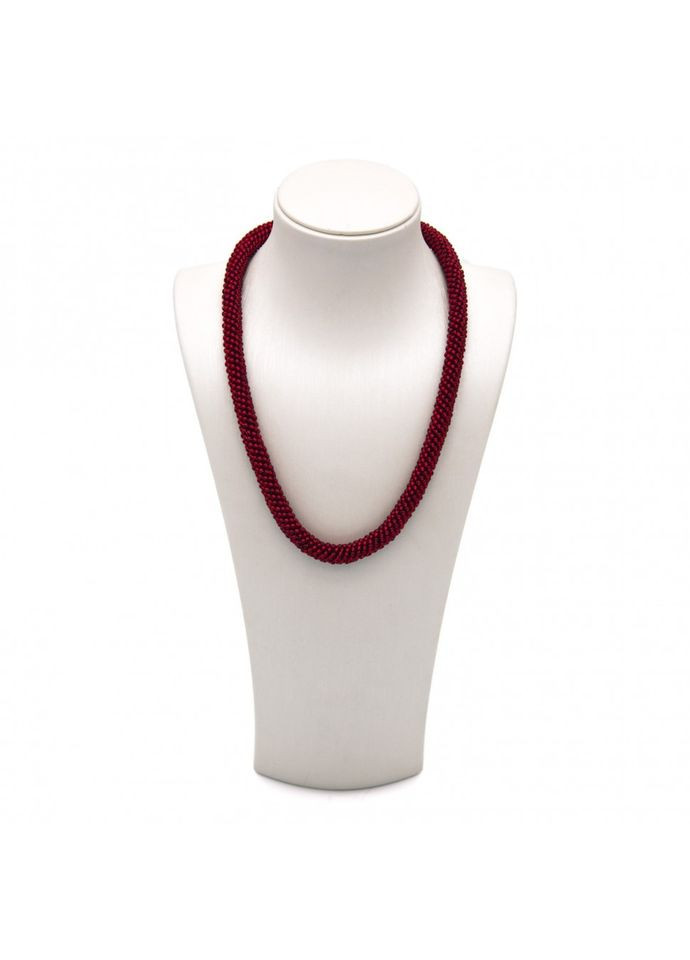 Жіночі намисто зі сталі та бісеру темно-червоного кольору Jablonec (300095862)