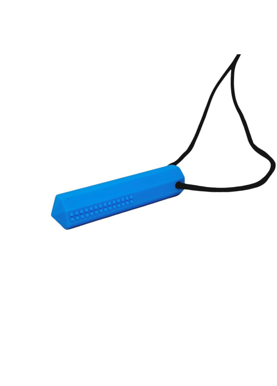 Сенсорная жевательная подвеска (кулон) Кристалл с рельефом голубая толщина 15мм высота 70мм No Brand (333828204)