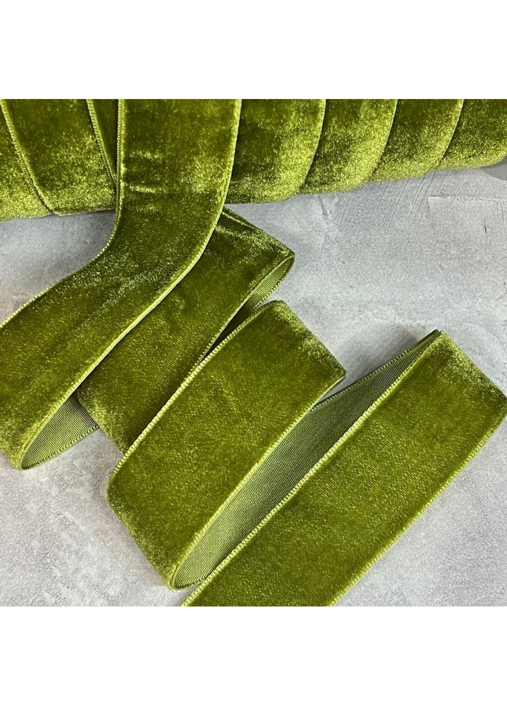 Лента велюровая, ширина 2,5 см, оливковый, арт 019061, 1 метр No Brand (362219178)