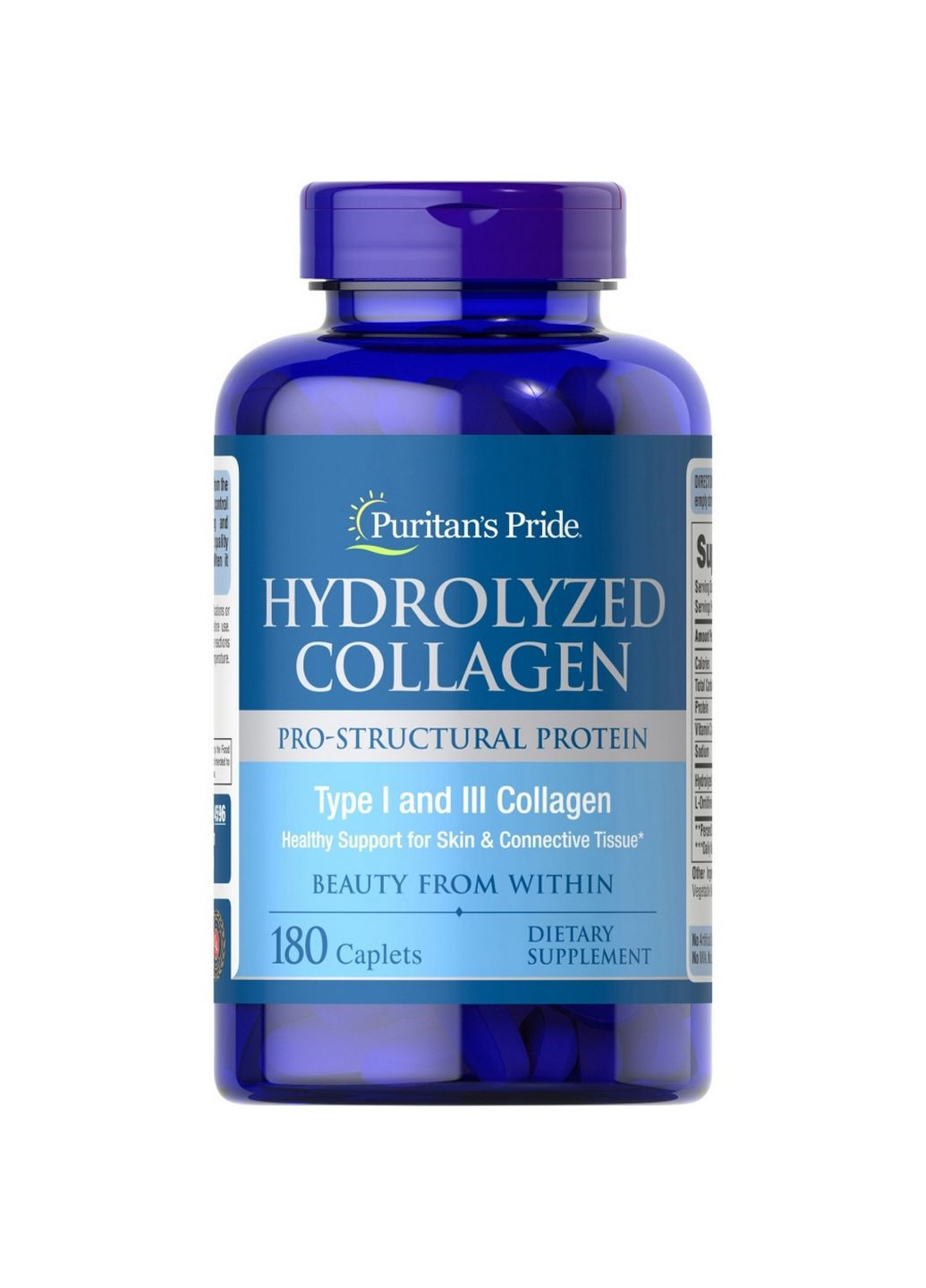 Препарат для суставов и связок Hydrolyzed Collagen, 180 каплет Puritans Pride (293417471)
