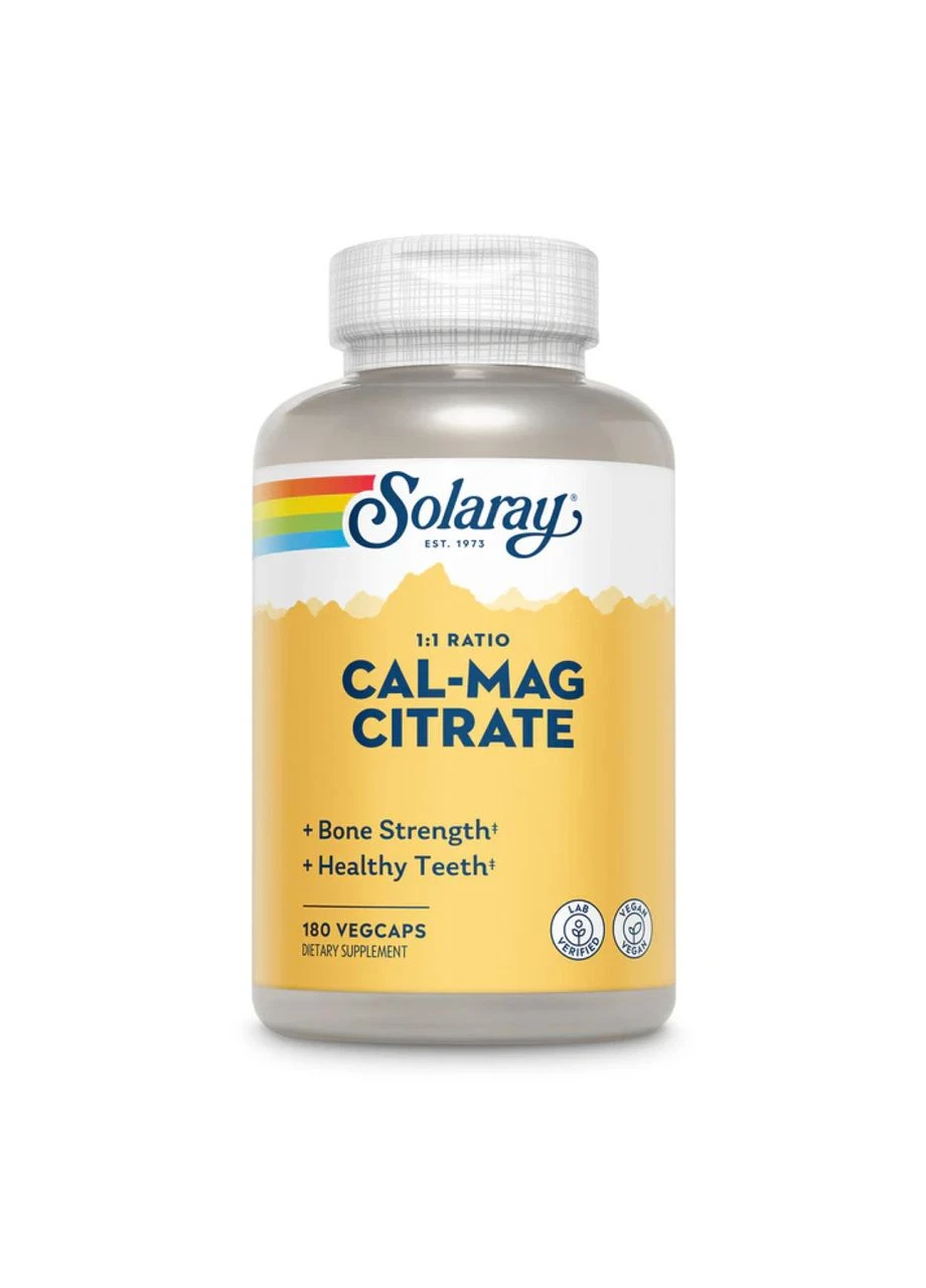 Cal-Mag Citrate - 180 veg caps Solaray (369396583)