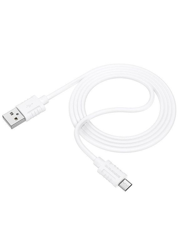 Кабель для зарядки MicroUSB Android BX52 |1m 2.4A| Білий Borofone (337350423)