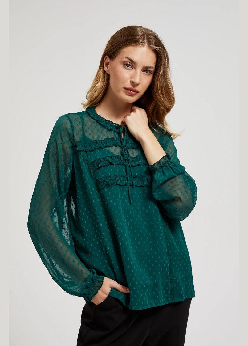 Зелёная блузка женская Moodo