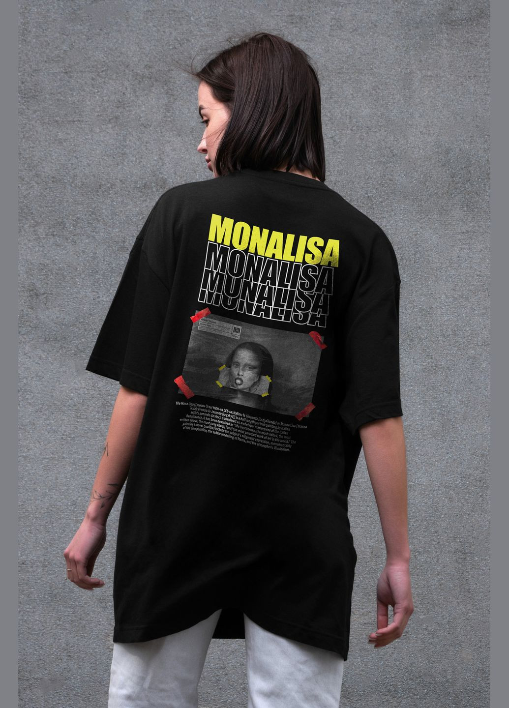 Женская Оверсайз Футболка С Принтом Monalisa Without - (325401885)