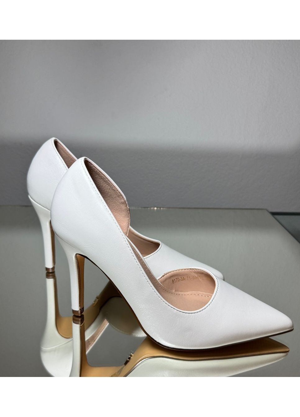 No Brand Жіночі туфлі весільні шкіряні класичні 9,5 см білий з штучна шкіра, — (351394451)