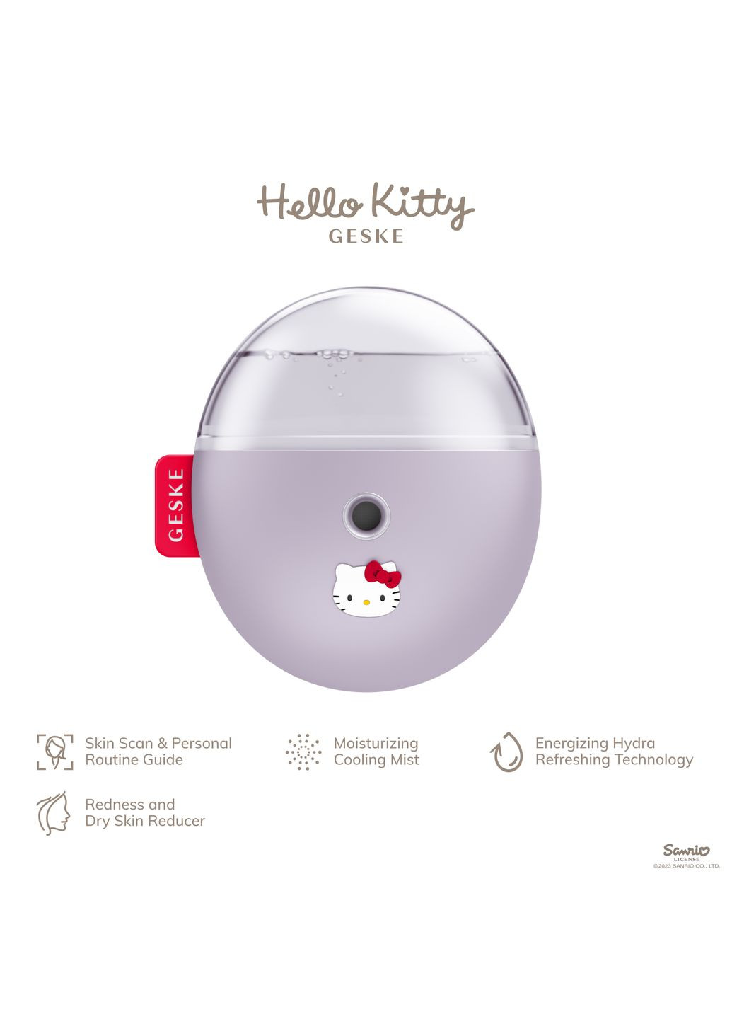 Электронный освежитель для увлажнения лица Facial Hydration Refresher 4в1 by Hello Kitty purple GESKE (341525995)