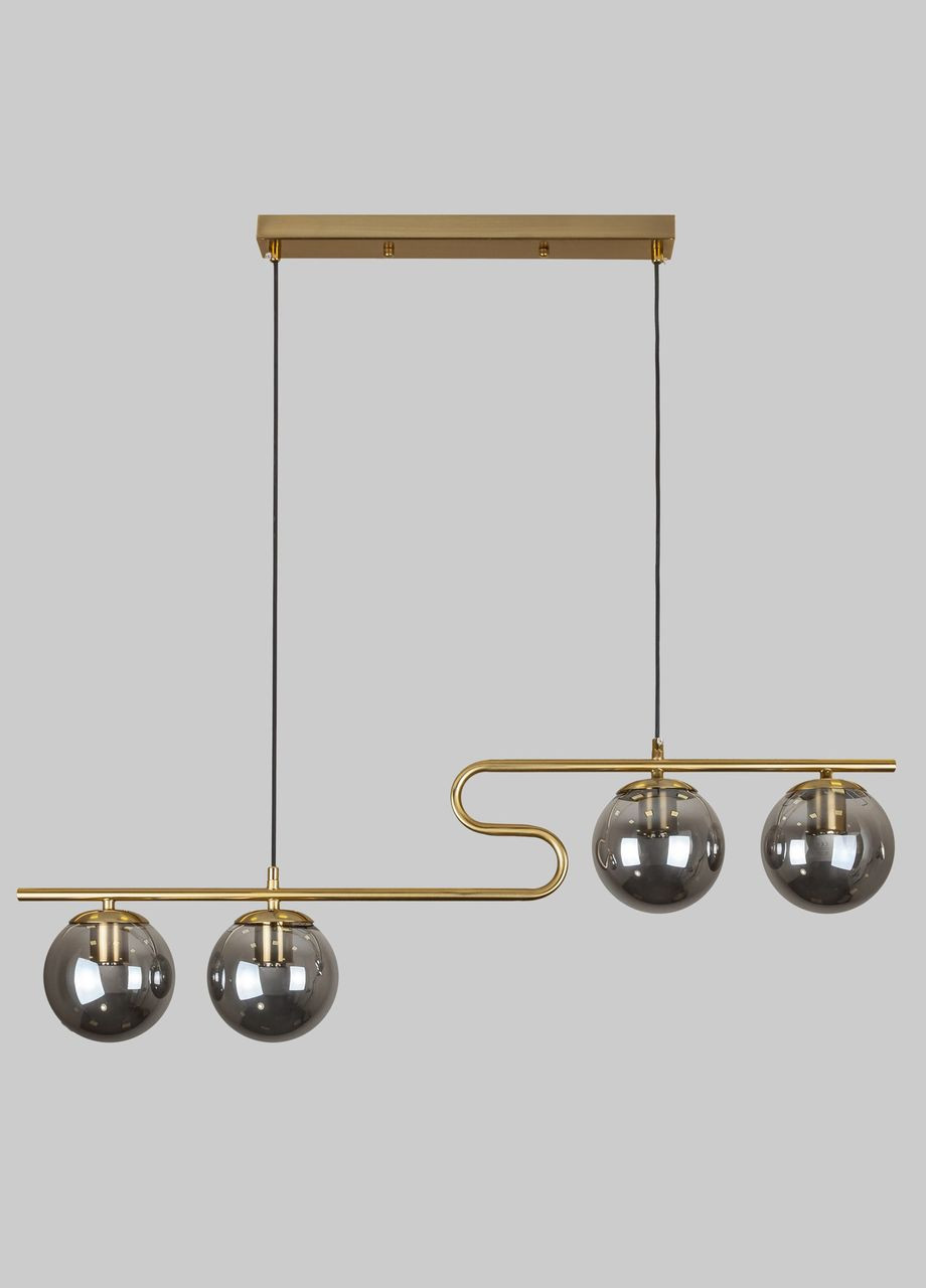 Бронзова сучасна люстра планка на 4 лампи (52-9814-4 BRZ+BК) No Brand (370070287)