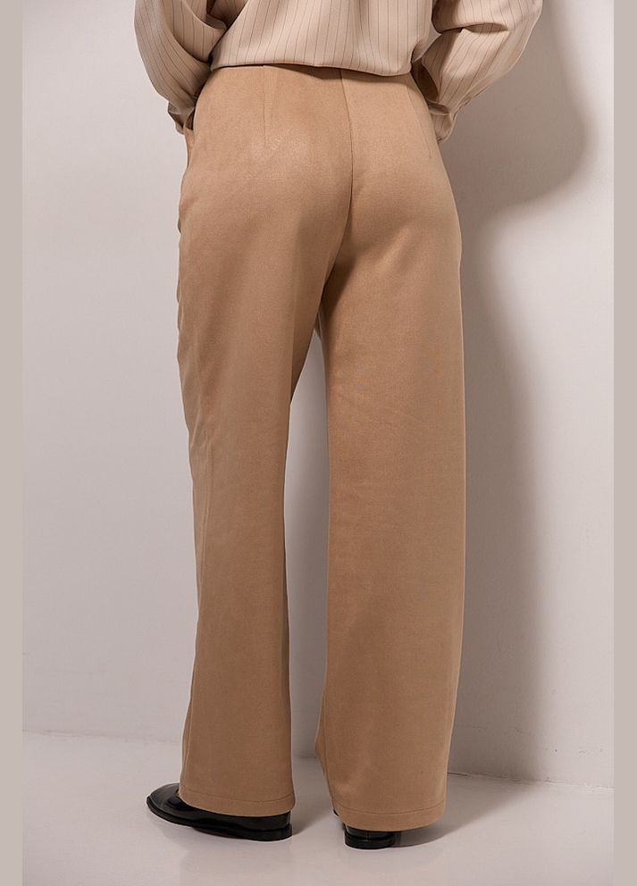 Замшевые женские брюки бежевого цвета Arjen (307815004)