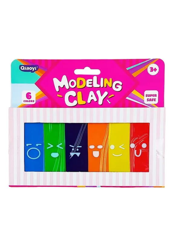 Пластилін "Modeling Clay" 8022 самозастигаючий, 6 кольорів, 100 грам Bambi (377556712)