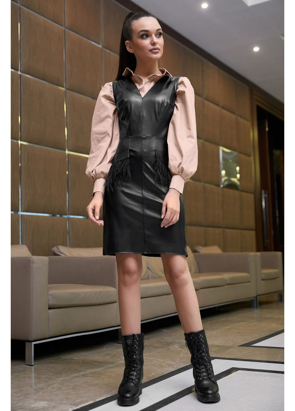 Черное платье-сарафан 1298.3950 Seventeen