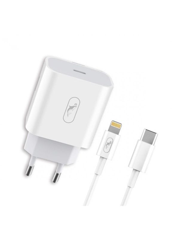 Зарядное устройство для SC18EL PD2.0 (1USB-С, 3A) White (MZP-000156) + кабель Lightning SkyDolphin (368576663)