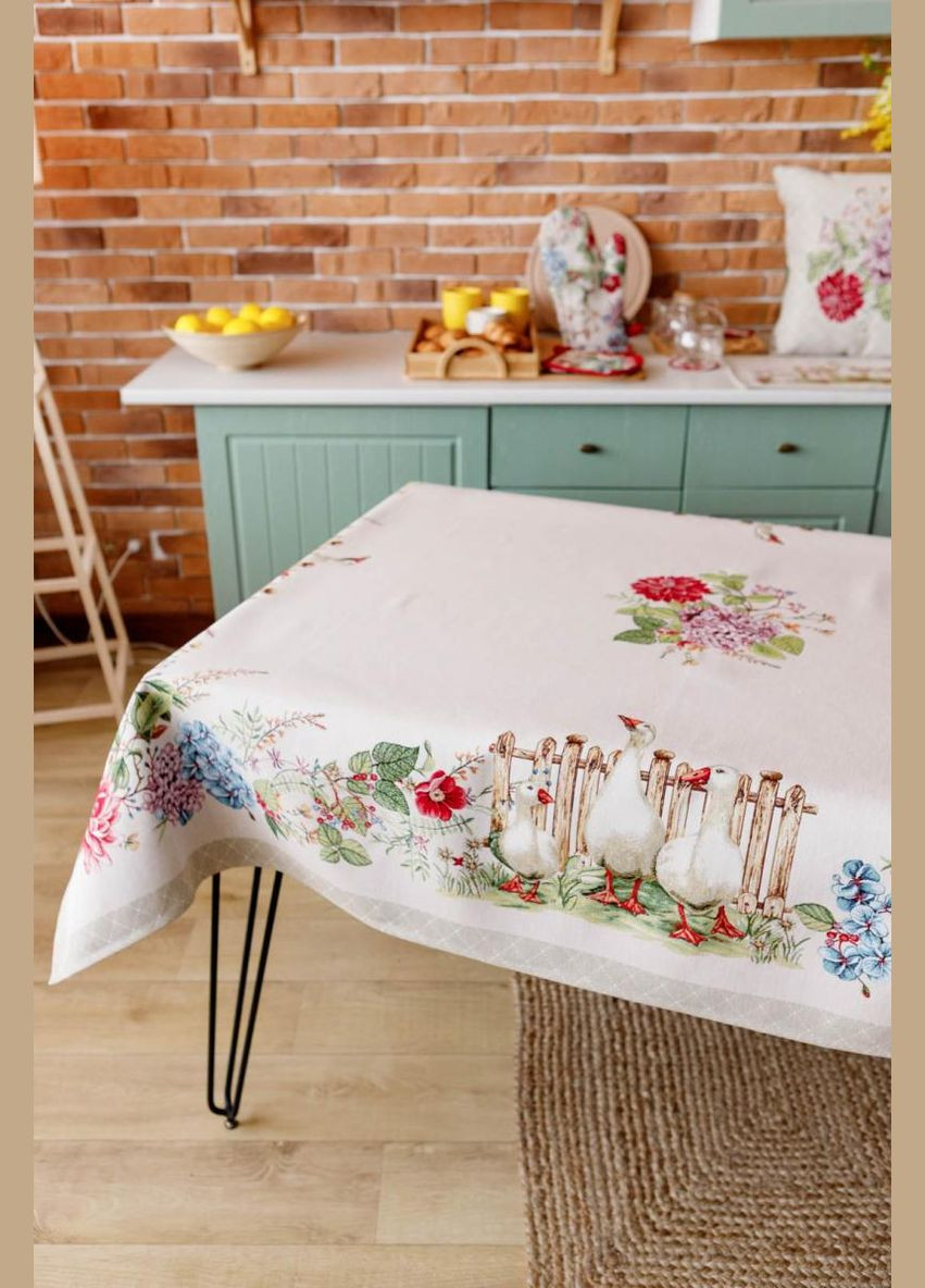 Гобеленовая скатерть на стол Гуси Прованс (326807427)
