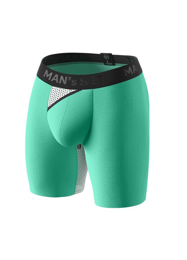 Чоловічі анатомічні боксери із бавовни з сіткою,, світло-зелений BTL140-158 MAN's SET Anatomic Long 2.0 Light, Black Series (366575425)