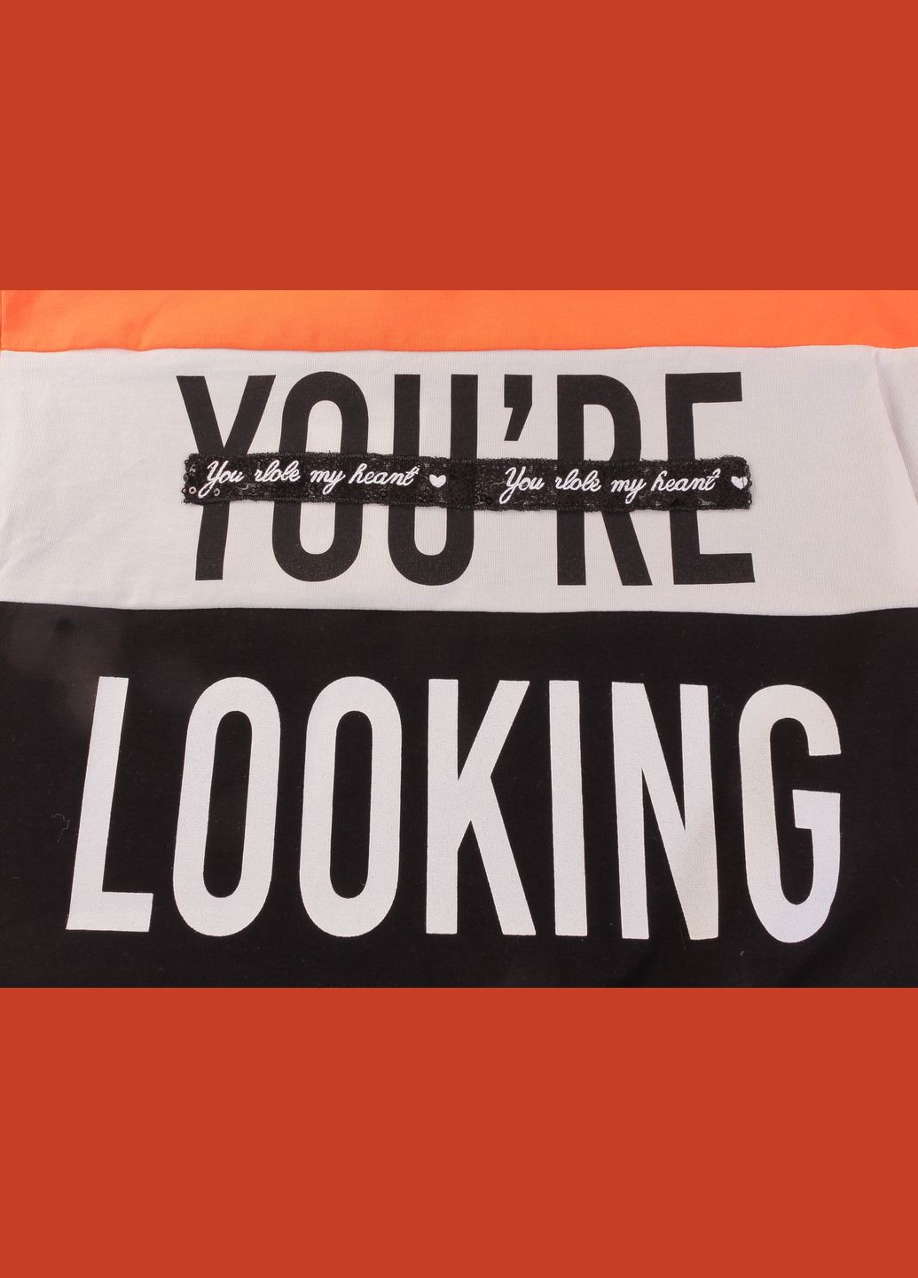 Комбинированный летний футболка + капри 5030 оранжевый и черный Smile